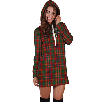 MacInnes Hastie Tartan Hoodie Dress with Family Crest