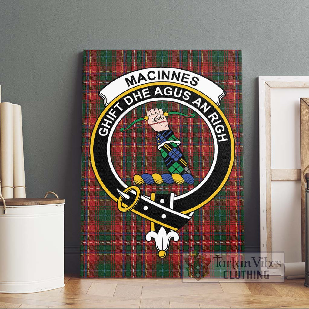 MacInnes Hastie Tartan Canvas Print Wall Art with Family Crest Without Frame - Tartan Vibes Clothing