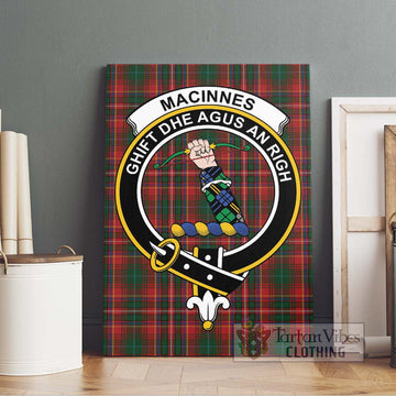 MacInnes Hastie Tartan Canvas Print Wall Art with Family Crest