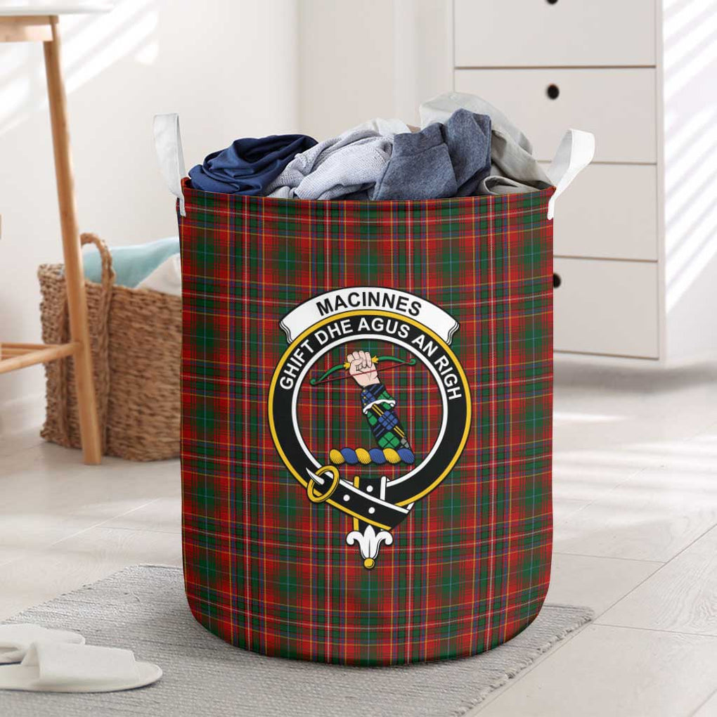 MacInnes Hastie Tartan Laundry Basket with Family Crest One Size - Tartanvibesclothing Shop