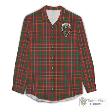 MacInnes Hastie Tartan Women's Casual Shirt with Family Crest