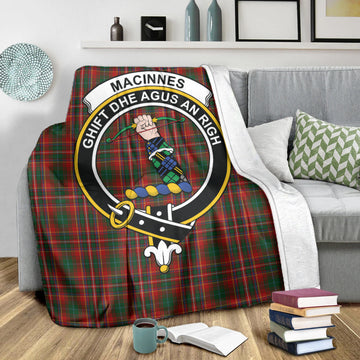 MacInnes Hastie Tartan Blanket with Family Crest