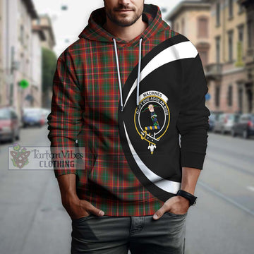 MacInnes Hastie Tartan Hoodie with Family Crest Circle Style