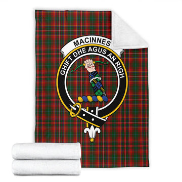 MacInnes Hastie Tartan Blanket with Family Crest