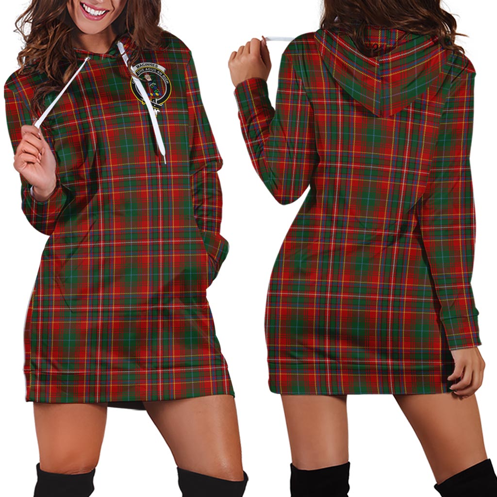 MacInnes Hastie Tartan Hoodie Dress with Family Crest - Tartan Vibes Clothing