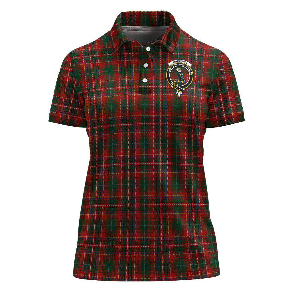 MacInnes Hastie Tartan Polo Shirt with Family Crest For Women - Tartan Vibes Clothing