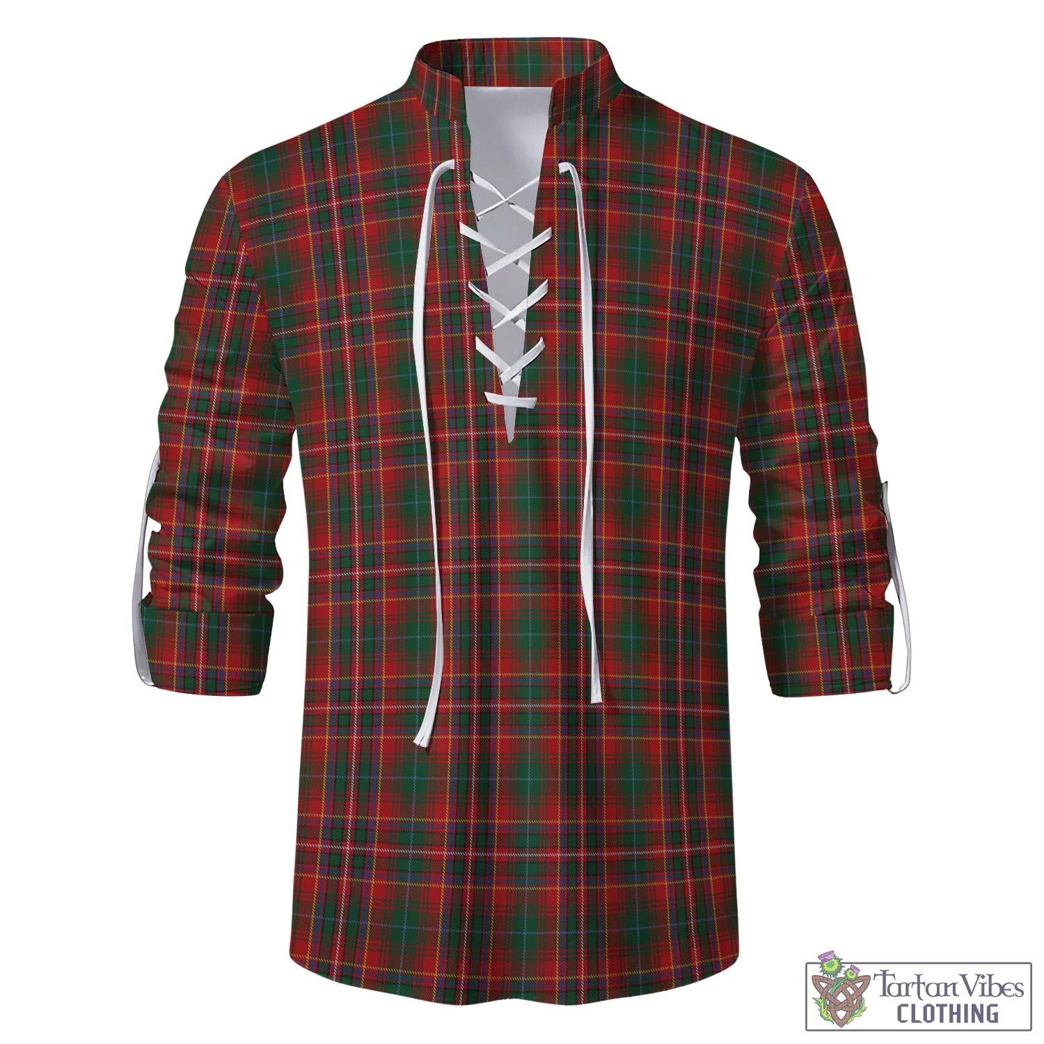 Tartan Vibes Clothing MacInnes Hastie Tartan Men's Scottish Traditional Jacobite Ghillie Kilt Shirt