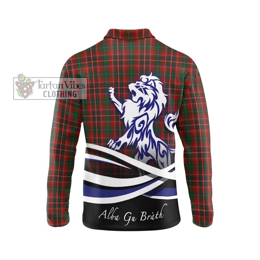 MacInnes Hastie Tartan Long Sleeve Polo Shirt with Alba Gu Brath Regal Lion Emblem - Tartanvibesclothing Shop