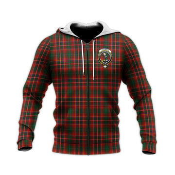 MacInnes Hastie Tartan Knitted Hoodie with Family Crest