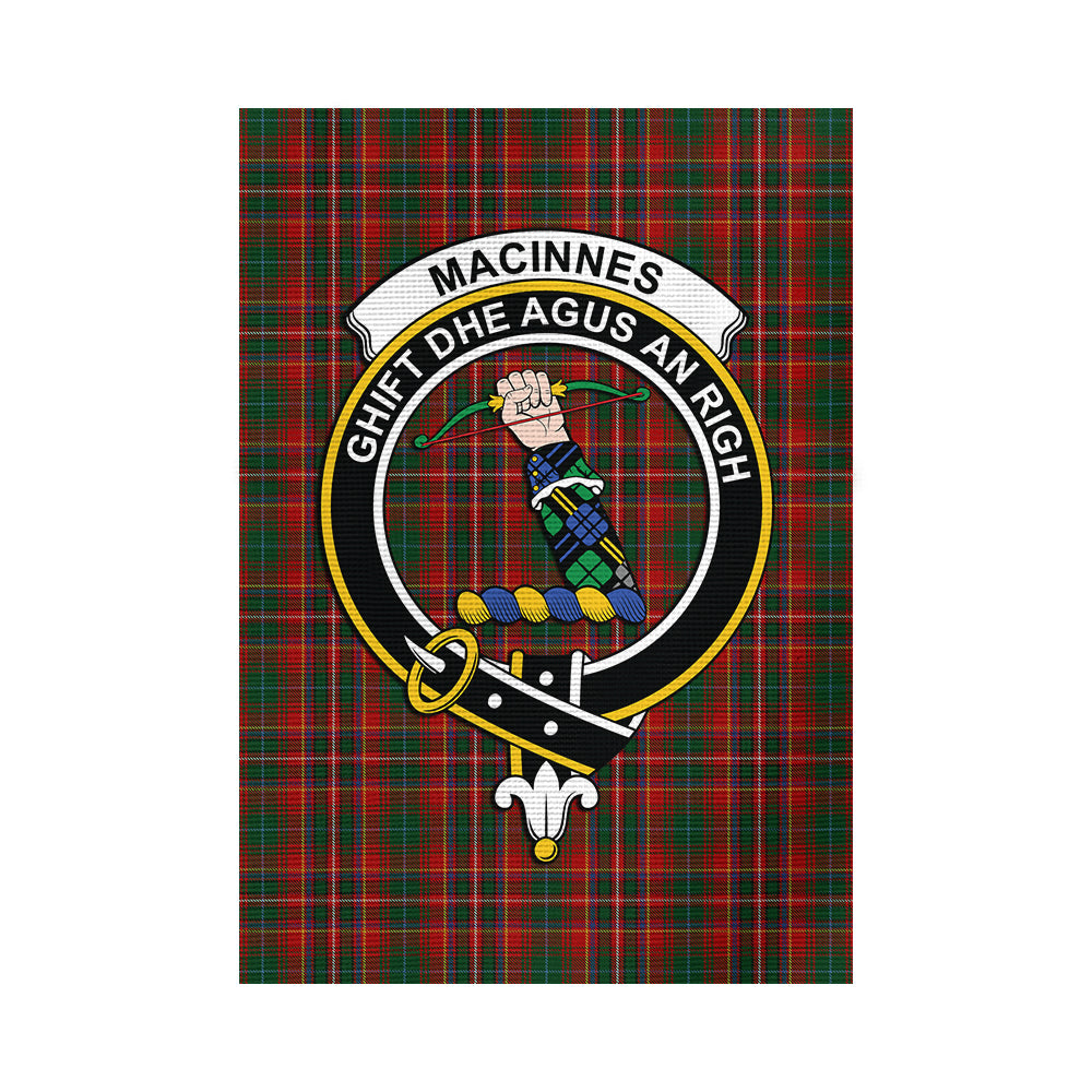 MacInnes Hastie Tartan Flag with Family Crest - Tartan Vibes Clothing