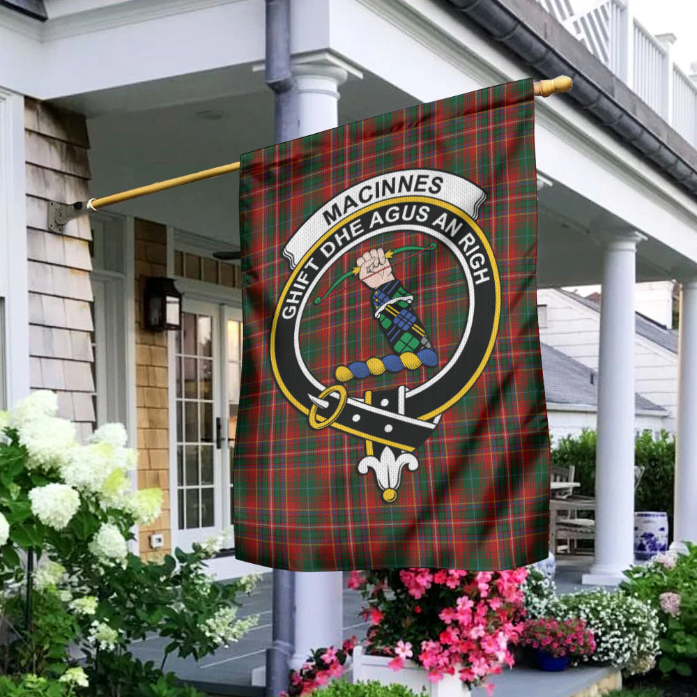 MacInnes Hastie Tartan Flag with Family Crest - Tartan Vibes Clothing