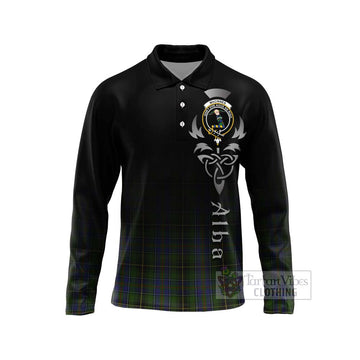 MacInnes (McInnes) Tartan Long Sleeve Polo Shirt Featuring Alba Gu Brath Family Crest Celtic Inspired