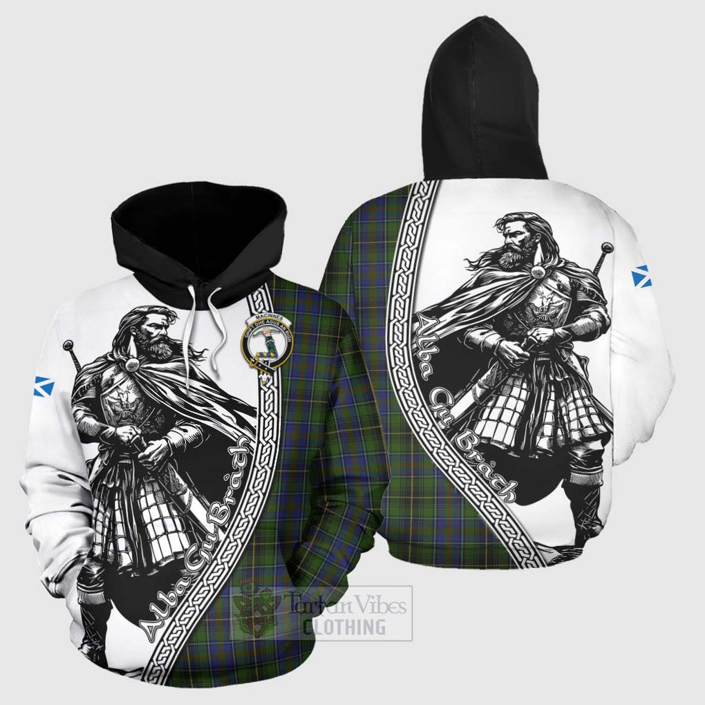 Tartan Vibes Clothing MacInnes (McInnes) Tartan Clan Crest Hoodie with Highlander Warrior Celtic Style