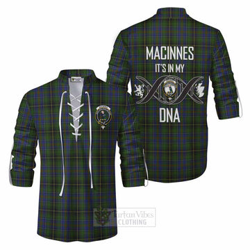 MacInnes (McInnes) Tartan Ghillie Kilt Shirt with Family Crest DNA In Me Style