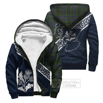 MacInnes (McInnes) Tartan Sherpa Hoodie Featuring Thistle and Scotland Map