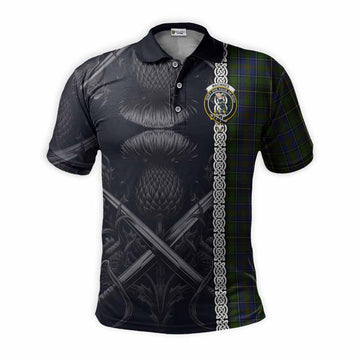 MacInnes (McInnes) Tartan Polo Shirt with Family Crest Cross Sword Thistle Celtic Vibes