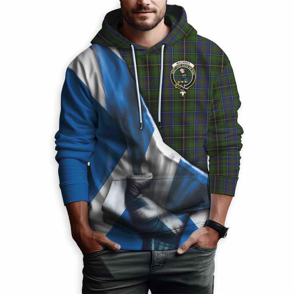 Tartan Vibes Clothing MacInnes (McInnes) Tartan Hoodie with Family Crest Scotland Patriotic Style