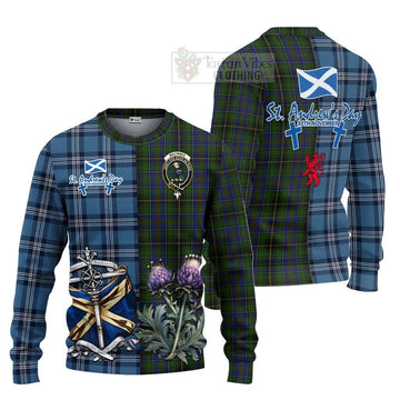 MacInnes (McInnes) Tartan Knitted Sweater Happy St. Andrew's Day Half Tartan Style