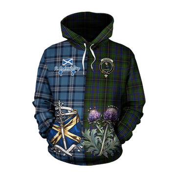 MacInnes (McInnes) Tartan Cotton Hoodie Happy St. Andrew's Day Half Tartan Style