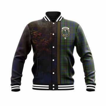 MacInnes (McInnes) Tartan Family Crest Baseball Jacket Alba Gu Brath Be Brave Lion Ancient Style Unisex - Tartan Vibes Clothing