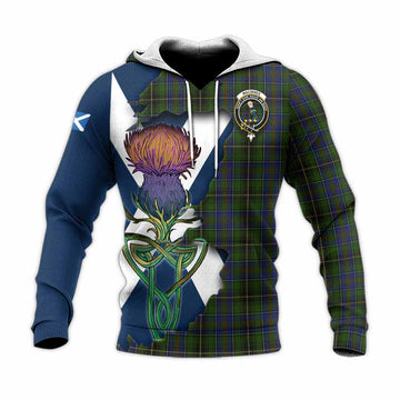 MacInnes (McInnes) Tartan Family Crest Knitted Hoodie Scottish Thistle Celtic Inspired Unisex Knitted Pullover Hoodie - Tartan Vibes Clothing