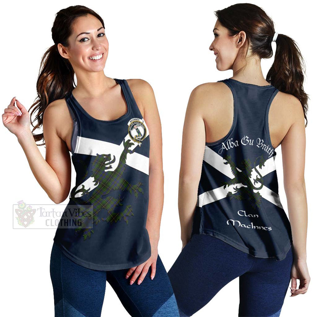 Tartan Vibes Clothing MacInnes (McInnes) Tartan Lion Rampant Women's Racerback Tanks – Proudly Display Your Heritage with Alba Gu Brath and Clan Name