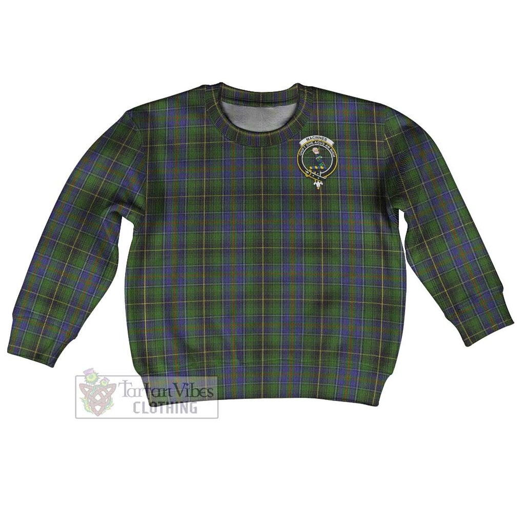 Tartan Vibes Clothing MacInnes (McInnes) Tartan Kid Ugly Sweater with Family Crest