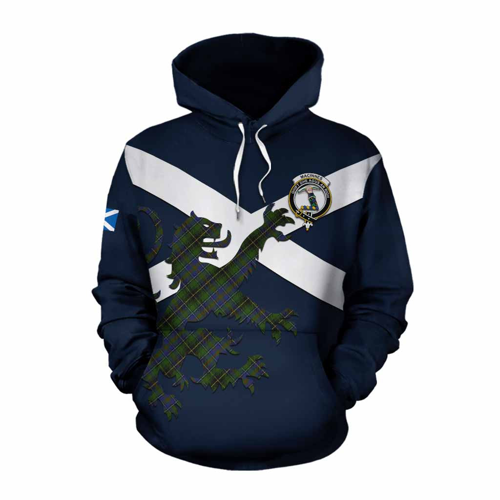 Tartan Vibes Clothing MacInnes (McInnes) Tartan Lion Rampant Cotton Hoodie Proudly Display Your Heritage with Alba Gu Brath and Clan Name