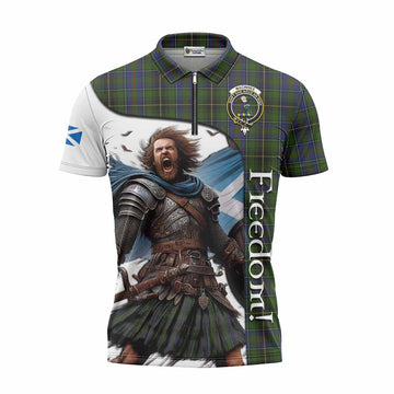 MacInnes (McInnes) Crest Tartan Zipper Polo Shirt Inspired by the Freedom of Scottish Warrior