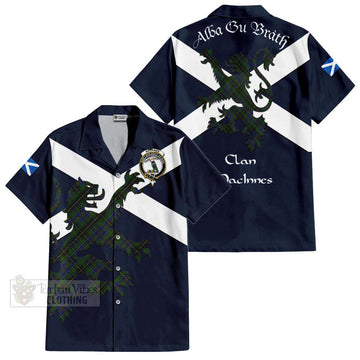 MacInnes (McInnes) Tartan Lion Rampant Short Sleeve Button Shirt  Proudly Display Your Heritage with Alba Gu Brath and Clan Name