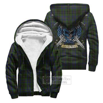 MacInnes (McInnes) Tartan Sherpa Hoodie with Family Crest Celtic Skull Style