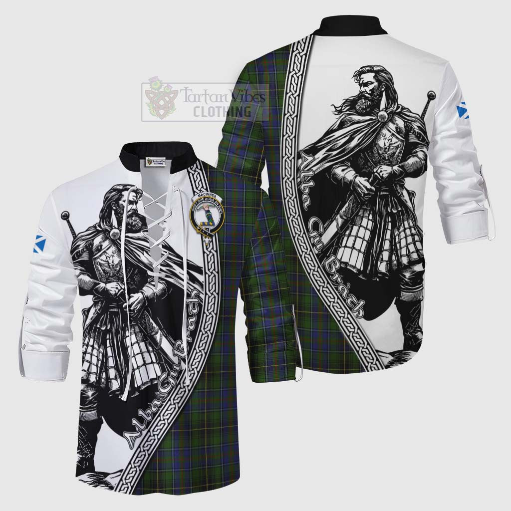 Tartan Vibes Clothing MacInnes (McInnes) Tartan Clan Crest Ghillie Kilt Shirt with Highlander Warrior Celtic Style