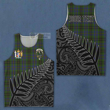 MacInnes (McInnes) Crest Tartan Men's Tank Top with New Zealand Silver Fern Half Style