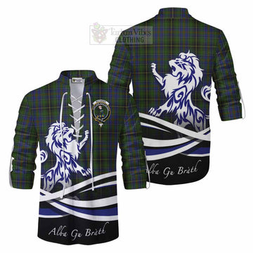 MacInnes (McInnes) Tartan Ghillie Kilt Shirt with Alba Gu Brath Regal Lion Emblem