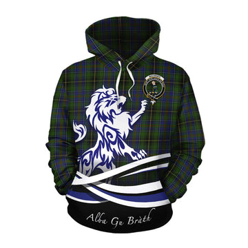 MacInnes (McInnes) Tartan Cotton Hoodie with Alba Gu Brath Regal Lion Emblem