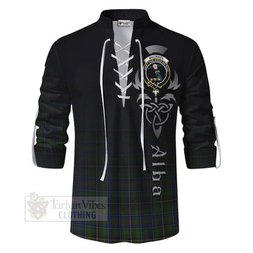 MacInnes (McInnes) Tartan Ghillie Kilt Shirt Featuring Alba Gu Brath Family Crest Celtic Inspired