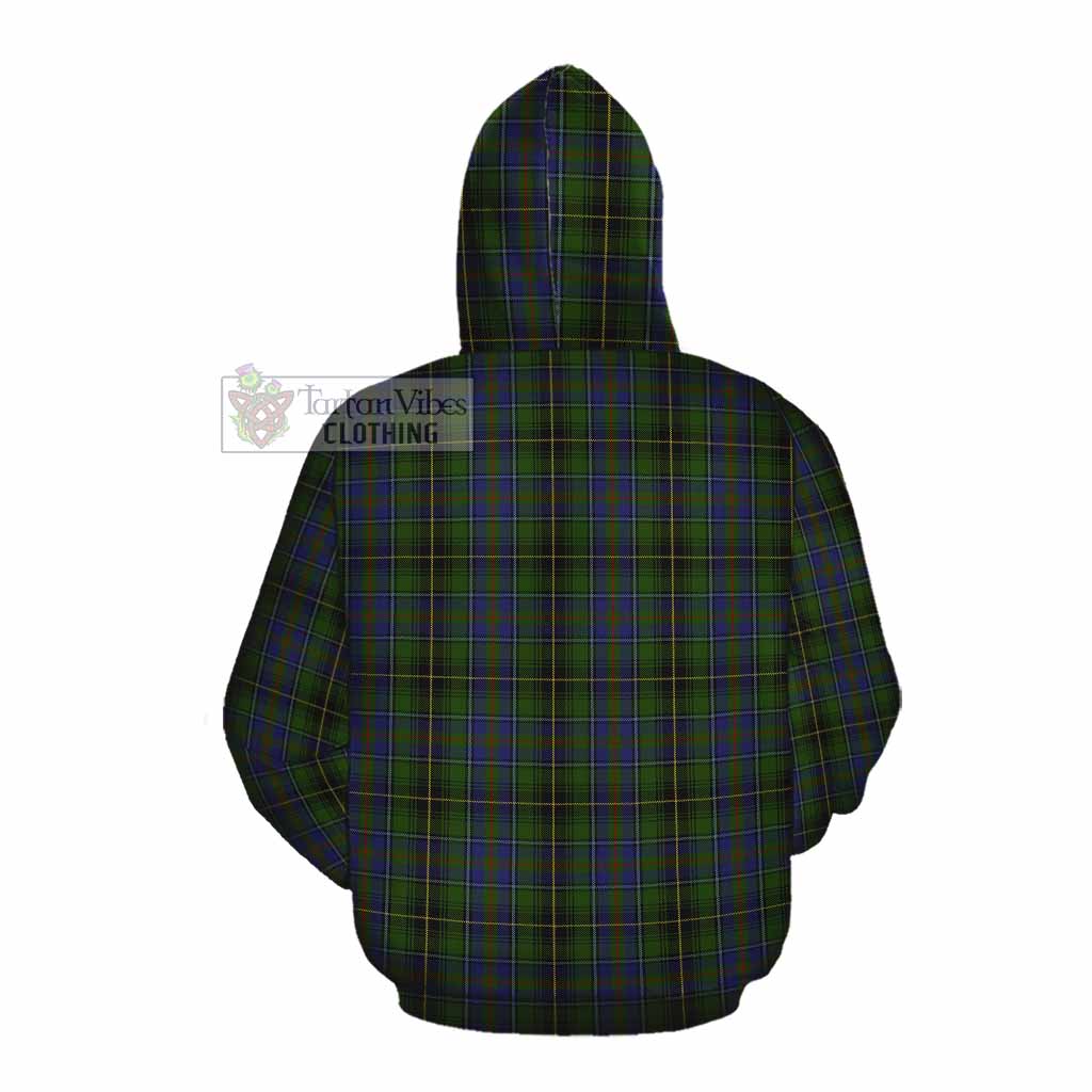 Tartan Vibes Clothing MacInnes (McInnes) Tartan Cotton Hoodie with Family Crest DNA In Me Style