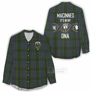 MacInnes (McInnes) Tartan Women's Casual Shirt with Family Crest DNA In Me Style