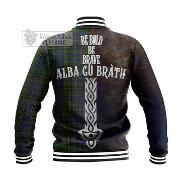 MacInnes (McInnes) Tartan Family Crest Baseball Jacket Alba Gu Brath Be Brave Lion Ancient Style - Tartan Vibes Clothing