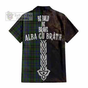 MacInnes (McInnes) Tartan Family Crest Hawaiian Shirt Alba Gu Brath Be Brave Lion Ancient Style - Tartan Vibes Clothing