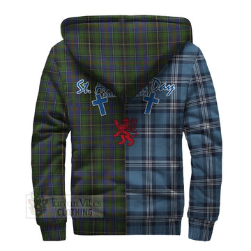 MacInnes (McInnes) Tartan Sherpa Hoodie Happy St. Andrew's Day Half Tartan Style