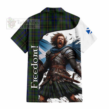 MacInnes (McInnes) Crest Tartan Short Sleeve Button Shirt Inspired by the Freedom of Scottish Warrior