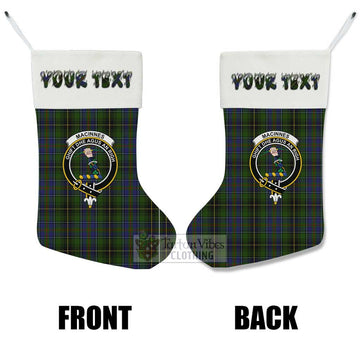 MacInnes (McInnes) Tartan Family Crest Christmas Stocking with Personalized Text