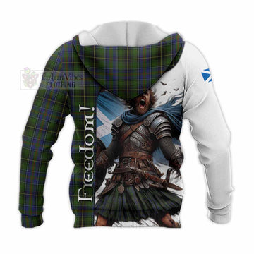 MacInnes (McInnes) Crest Tartan Knitted Hoodie Inspired by the Freedom of Scottish Warrior