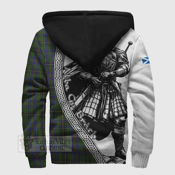 MacInnes (McInnes) Tartan Clan Crest Sherpa Hoodie with Highlander Warrior Celtic Style