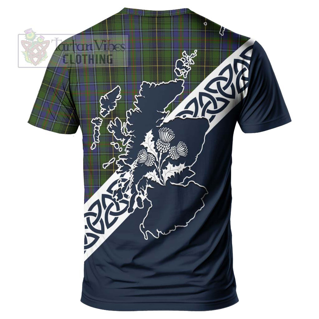 MacInnes (McInnes) Tartan T-Shirt Featuring Thistle and Scotland Map