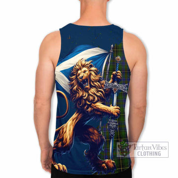 MacInnes (McInnes) Tartan Family Crest Men's Tank Top with Scottish Majestic Lion