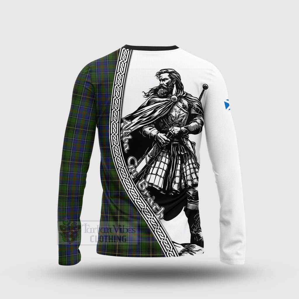 Tartan Vibes Clothing MacInnes (McInnes) Tartan Clan Crest Long Sleeve T-Shirt with Highlander Warrior Celtic Style