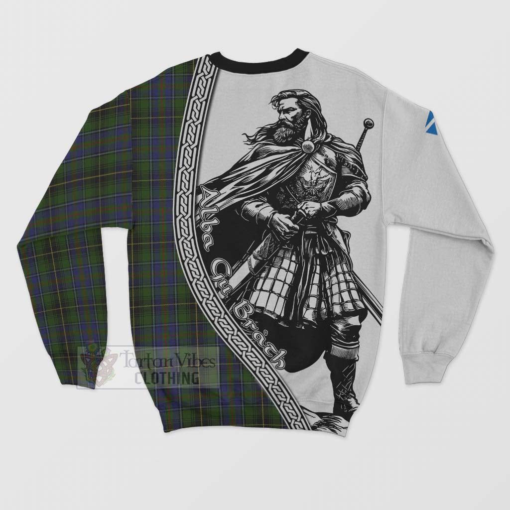 Tartan Vibes Clothing MacInnes (McInnes) Tartan Clan Crest Sweatshirt with Highlander Warrior Celtic Style