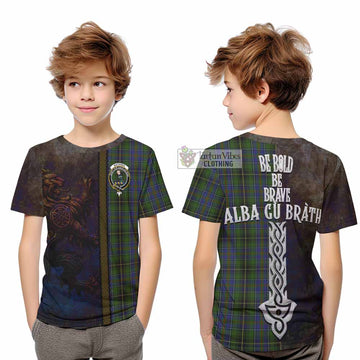 MacInnes (McInnes) Tartan Family Crest Kid T-Shirt Alba Gu Brath Be Brave Lion Ancient Style - Tartan Vibes Clothing